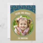 Cute deer with Christmas trees and snowflakes Feestdagenkaart (Voorkant)