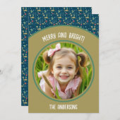 Cute deer with Christmas trees and snowflakes Feestdagenkaart (Voorkant / Achterkant)