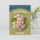 Cute deer with Christmas trees and snowflakes Feestdagenkaart (Staand voorkant)