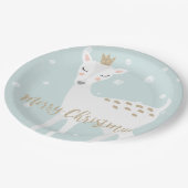 Cute Deer | Zacht blauw | Kerstmis Papieren Bordje (Gekanteld)