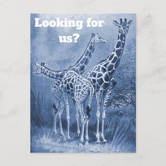Cute Delft Blue Giraffes New Address Moving Briefkaart (Voorkant)