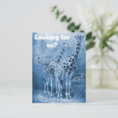 Cute Delft Blue Giraffes New Address Moving Briefkaart (Staand voorkant)