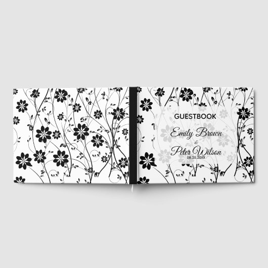 Cute Delicate Black Flowers Gastenboek (Volledig)