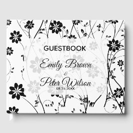 Cute Delicate Black Flowers Gastenboek