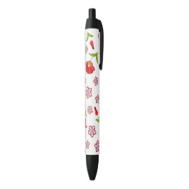 Cute Delicate red bloemen patroon Zwarte Inkt Pen