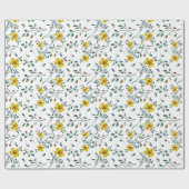 Cute Delicate Yellow Spring Flowers Pattern Cadeaupapier (Vlak)