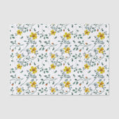 Cute Delicate Yellow Spring Flowers Pattern Tissuepapier (Voorkant)