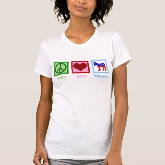 Cute Democraat voor Vredesliefde T-shirt (Voorkant)