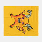 Cute Demon Cartoon Character Kinder Yellow Fleece Deken (Voorkant (Horizontaal))
