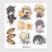 Cute Demon Hunters Stickers – Chibi Slayer Stijl (Vel)