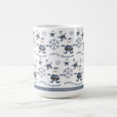 Cute Denim Kerst Santa Patroon Koffiemok (Center)