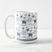 Cute Denim Kerst Santa Patroon Koffiemok (Links)