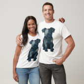 Cute Denim Patchwork Art Dog T-Shirt (Unisex)
