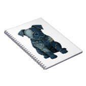 Cute Denim Patchwork Art Dog T-Shirt Notitieboek (Rechterzijde)
