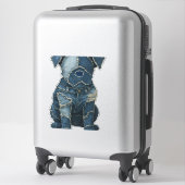 Cute Denim Patchwork Art Dog T-Shirt Sticker (Koffer)