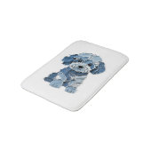 Cute Denim Patchwork Honden Illustratie Badmat (Gekanteld)