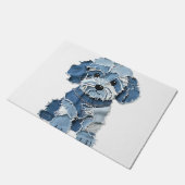 Cute Denim Patchwork Honden Illustratie Deurmat (Schuin)