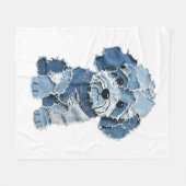 Cute Denim Patchwork Honden Illustratie Fleece Deken (Voorkant (Horizontaal))