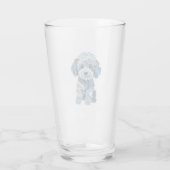 Cute Denim Patchwork Honden Illustratie Glas (Achterkant)