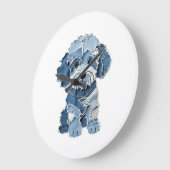 Cute Denim Patchwork Honden Illustratie Grote Klok (Hoek)