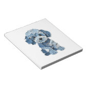 Cute Denim Patchwork Honden Illustratie Notitieblok (Schuin)