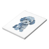 Cute Denim Patchwork Honden Illustratie Notitieblok (Linkerzijde)