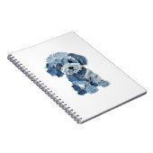 Cute Denim Patchwork Honden Illustratie Notitieboek (Rechterzijde)