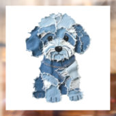 Cute Denim Patchwork Honden Illustratie Raamsticker (Vel 2)