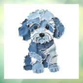 Cute Denim Patchwork Honden Illustratie Raamsticker (Vel 3)
