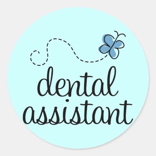 Cute Dental Assistant Ronde Sticker (Voorkant)