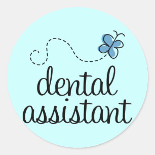 Cute Dental Assistant Ronde Sticker