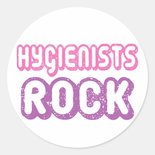 Cute Dental Hygienists Rock Ronde Sticker (Voorkant)