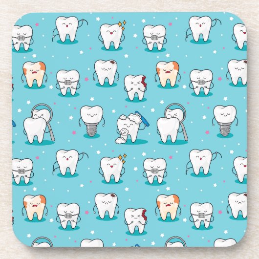 Cute Dental Pattern Bier Onderzetter (Voorkant)