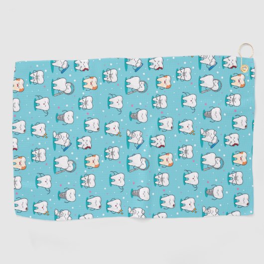 Cute Dental Pattern Golfhanddoek (Horizontaal)