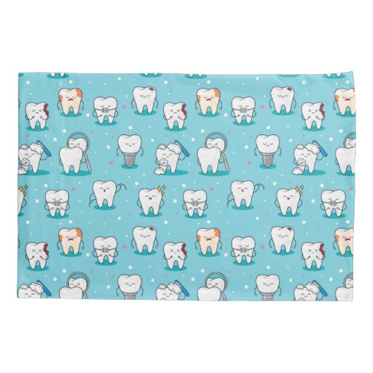 Cute Dental Pattern Kussensloop (Achterkant-Links)