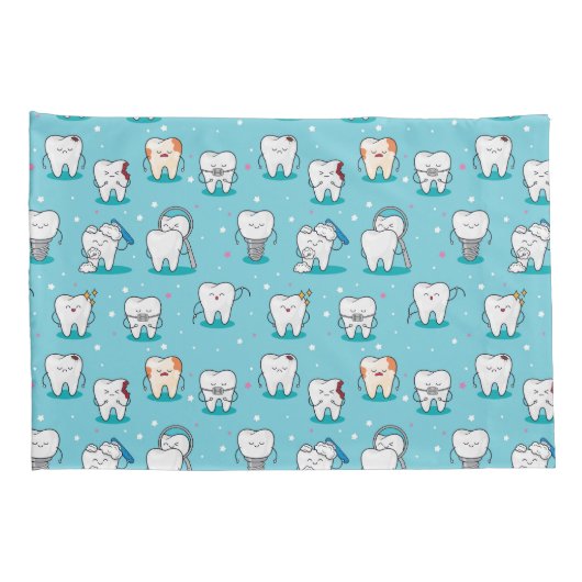 Cute Dental Pattern Kussensloop (Achterkant-Rechts)