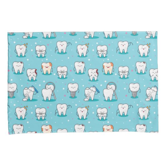 Cute Dental Pattern Kussensloop (Voorkant-Rechts)