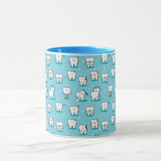 Cute Dental Pattern Mok (Midden)