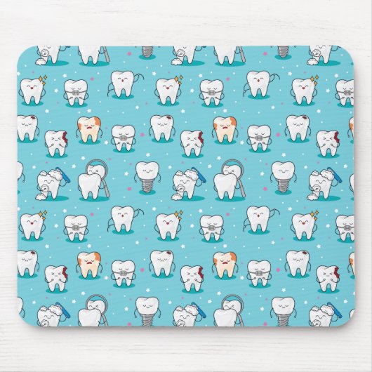 Cute Dental Pattern Muismat (Voorkant)