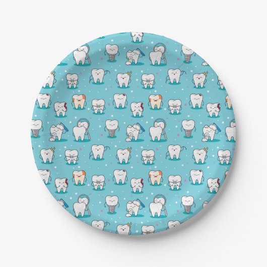 Cute Dental Pattern Papieren Bordje (Voorkant)