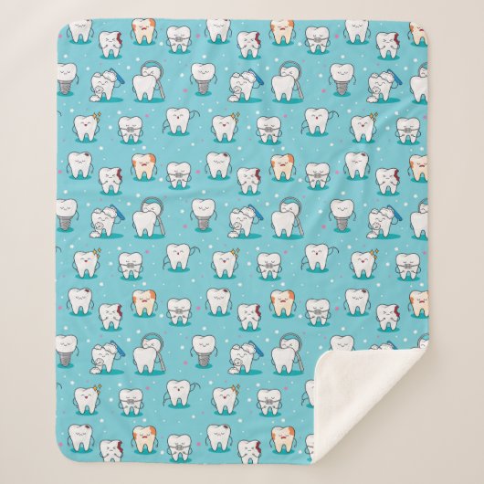 Cute Dental Pattern Sherpa Deken (Voorkant)