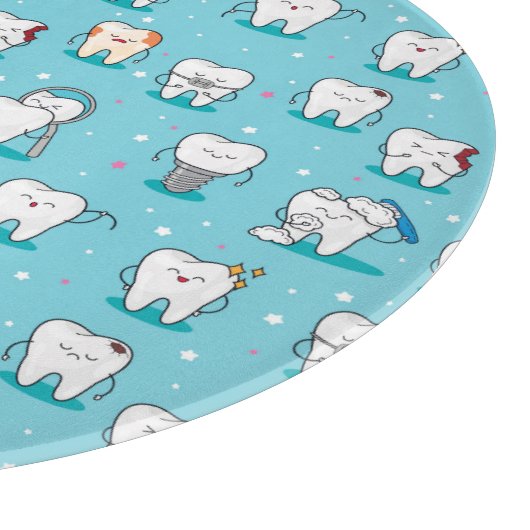 Cute Dental Pattern Snijplank (Hoek)
