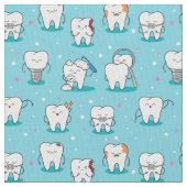 Cute Dental Pattern Stof (Close Up)