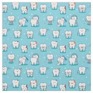 Cute Dental Pattern Stof