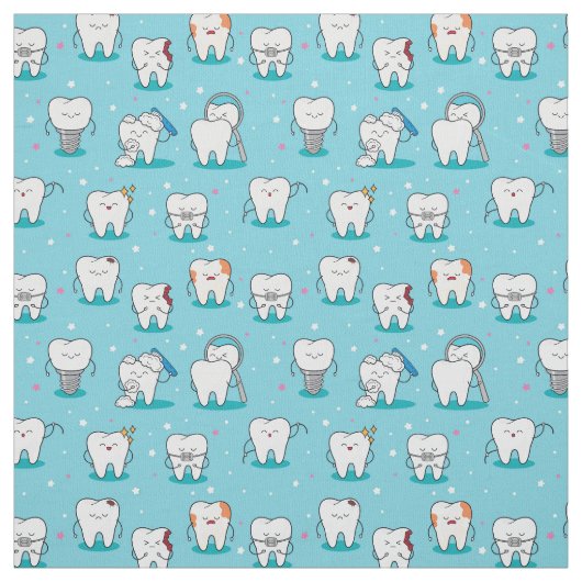 Cute Dental Pattern Stof (Swatch)