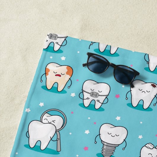 Cute Dental Pattern Strandlaken (In situ)