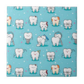 Cute Dental Pattern Tegeltje (Voorkant)