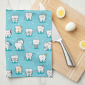 Cute Dental Pattern Theedoek (Quarter Fold)
