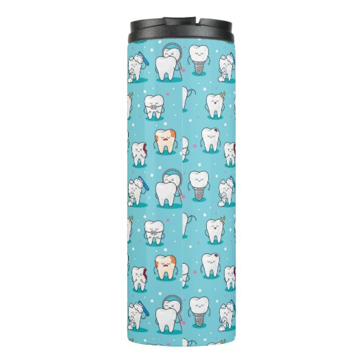 Cute Dental Pattern Thermosbeker (Achterkant)