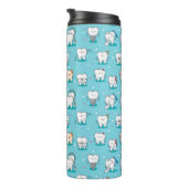 Cute Dental Pattern Thermosbeker (Geroteerd rechts)